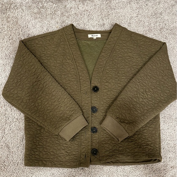 Madewell Sweaters - Madewell Flower Puff-Jacquard Crop Cardigan